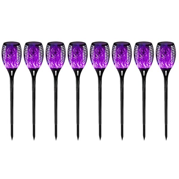 12LED Solar Flame Torch Light Flickering Blue Purple Light Waterproof Garden Decoration Outdoor Lawn Path Yard Patio LED Lamps