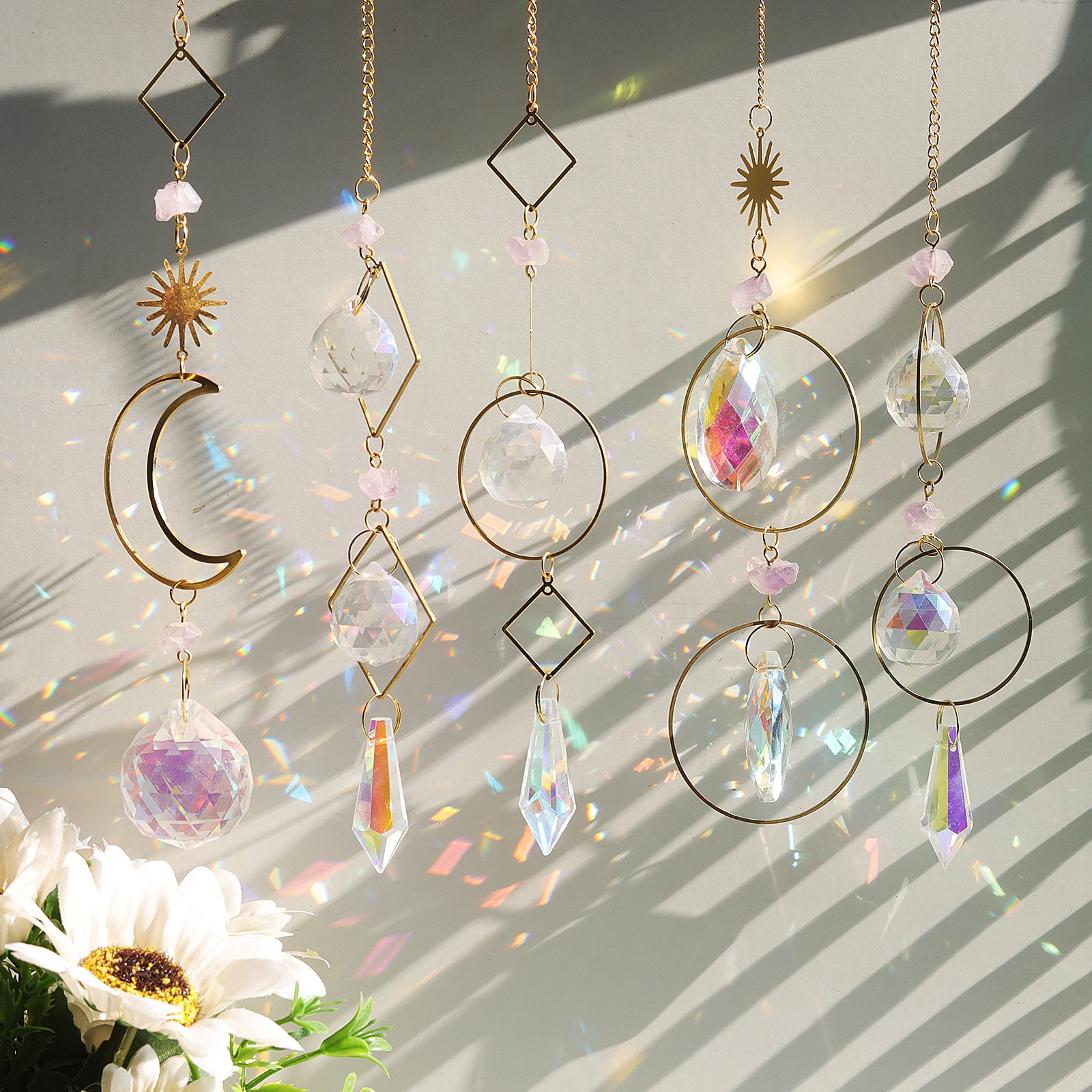 Decision Suncatchers with Crystals Reflect Sunlight & Cast Rainbow  Prisms Everywhere Hanging Crystal Suncatcher for Window Crystal Sun  Catchers Indoor Window Hanging Crystals for Decoration